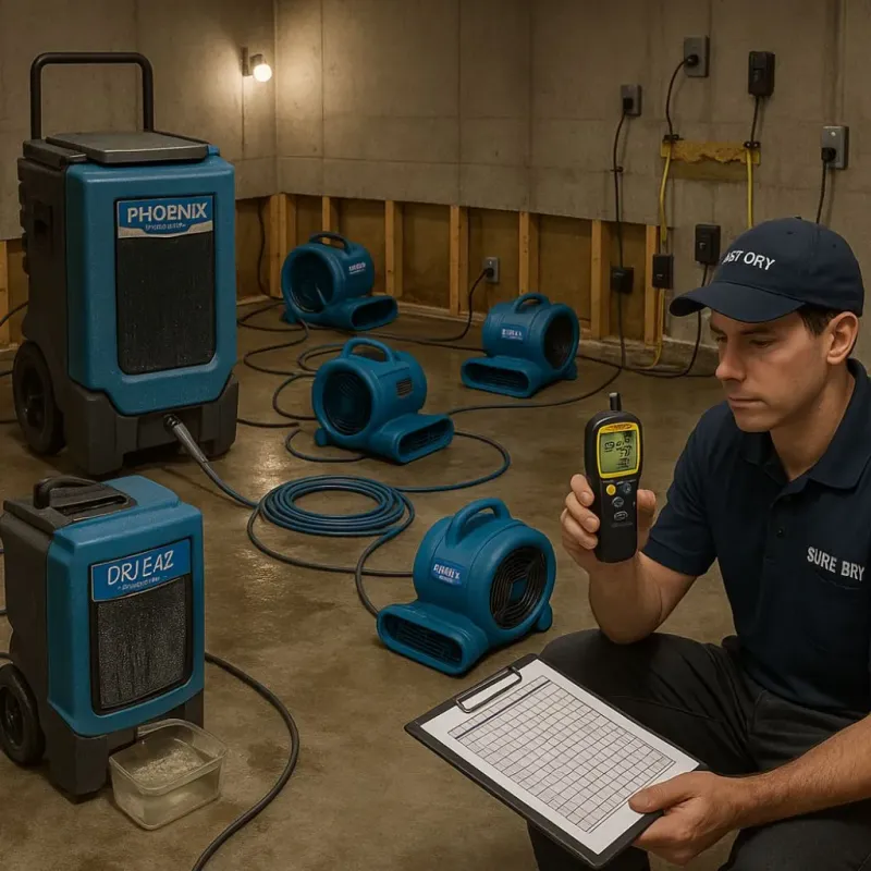 Structural Drying and Dehumidification process in East Lake, FL